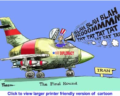 Political Cartoon: Diplomacy on Iran By Paresh Nath, National Herald, India