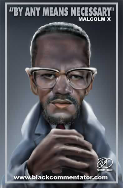 Political Cartoon: Malcolm X - "By Any Means Necessary"