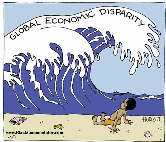 World economic inequality, cartoon