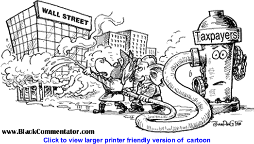 Political Cartoon: Wall Street Bailout By Jianping Fan, Guangzhou, China