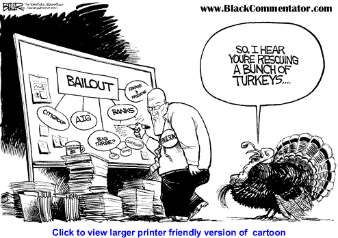Political Cartoon: Thanksgiving Bailout By Nate Beeler, The Washington Examiner