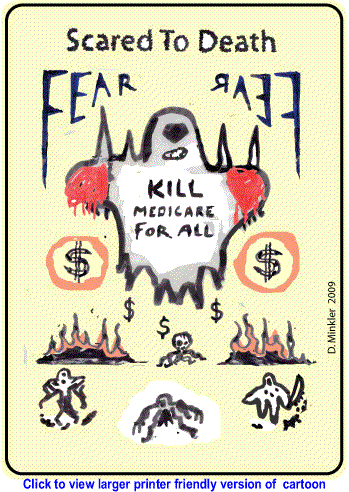 Cartoon: Scared to Death By Doug Minkler