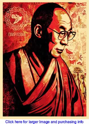 Art: Compassion (His Holiness The Dalai Lama) By Shepard Fairey