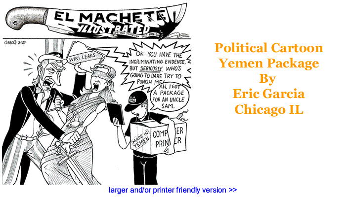 Political Cartoon: Yemen Package By Eric Garcia, Chicago IL 