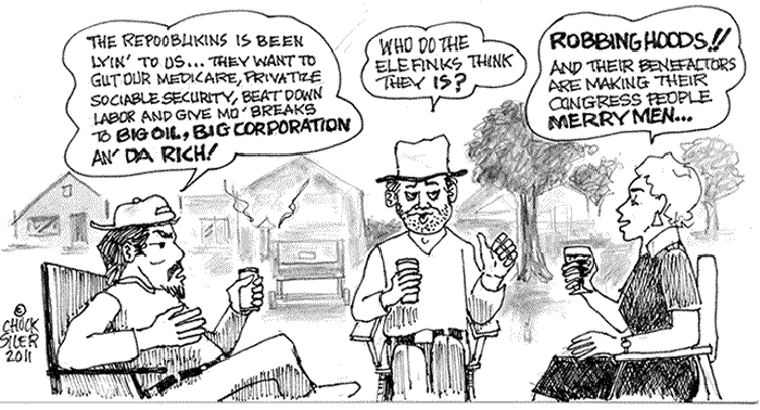 BlackCommentator.com: Political Cartoon - Robbing Hoods By Chuck Siler, Carrollton TX
