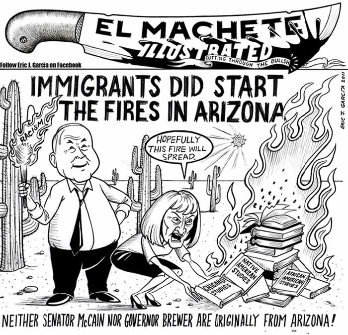 BlackCommentator.com: Political Cartoon - Immigrants Start Fires By Eric Garcia, Chicago IL