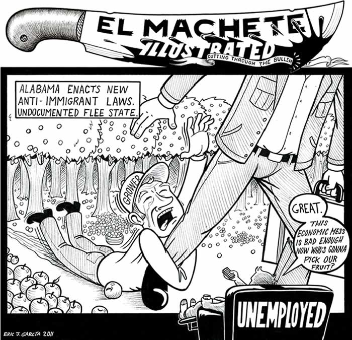 BlackCommentator.com: Political Cartoon - New Anti Immigrant Laws in Alabama By Eric Garcia, Chicago IL