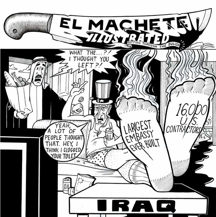 BlackCommentator.com: Political Cartoon - Still in Iraq By Eric Garcia, Chicago IL