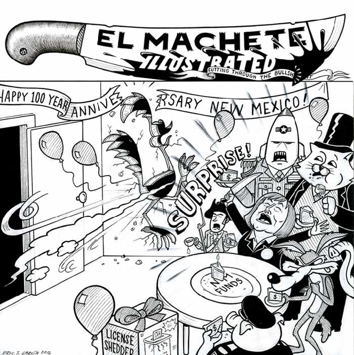 BlackCommentator.com: Political Cartoon -  Happy Bithday New Mexico By Eric Garcia, Chicago IL