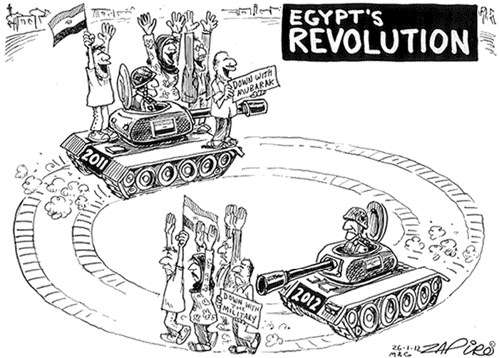 BlackCommentator.com: Political Cartoon - Egypt's Revolution By Zapiro, South Africa