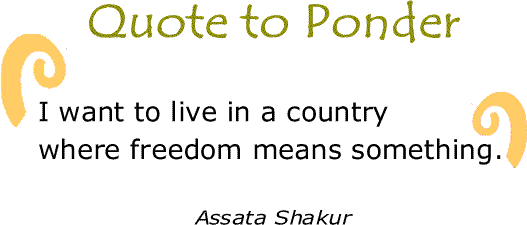 BlackCommentator.com: Quote to Ponder:  "I want to live in a country where freedom means something." - Assata Shakur