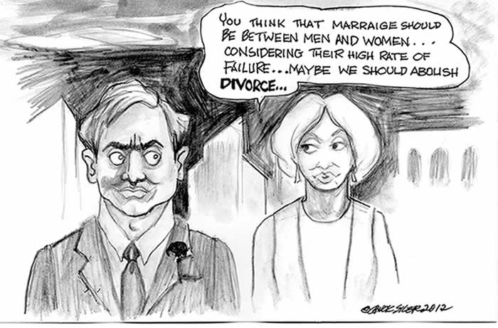BlackCommentator.com: Political Cartoon - Abolish Divorce By Chuck Siler, Carrollton TX