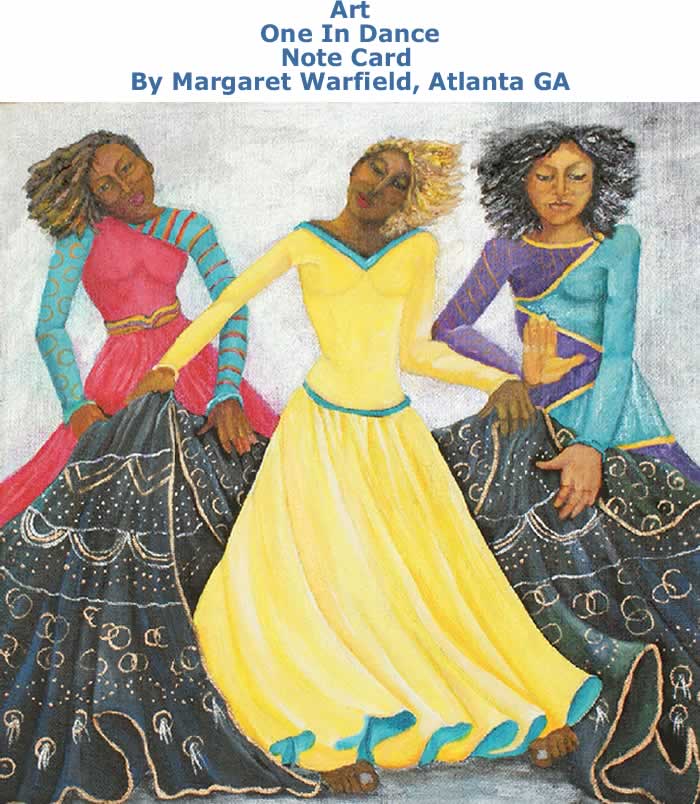 BlackCommentator.com: Art:  One In Dance Note Card By Margaret Warfield, Atlanta GA