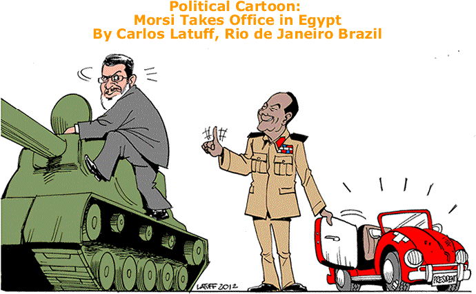 BlackCommentator.com: Political Cartoon - Morsi Takes Office in Egypt By Carlos Latuff, Rio de Janeiro Brazil