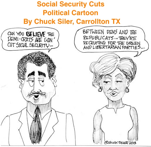 BlackCommentator.com: Social Security Cuts - Political Cartoon By Chuck Siler, Carrollton T