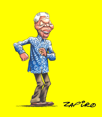 BlackCommentator.com: Happy 95th Birthday, Comrade Mandela! - Political Cartoon By Zapiro, South Africa