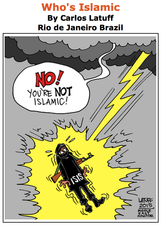 BlackCommentator.com June 11, 2015 - Issue 610: Who's Islamic - Political Cartoon By Carlos Latuff, Rio de Janeiro Brazil