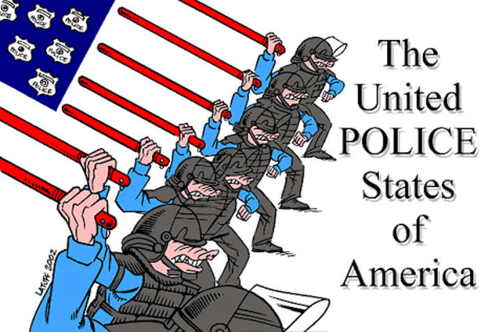 BlackCommentator.com June 18, 2015 - Issue 611: United Police States of America - Political Cartoon By Carlos Latuff, Rio de Janeiro Brazil