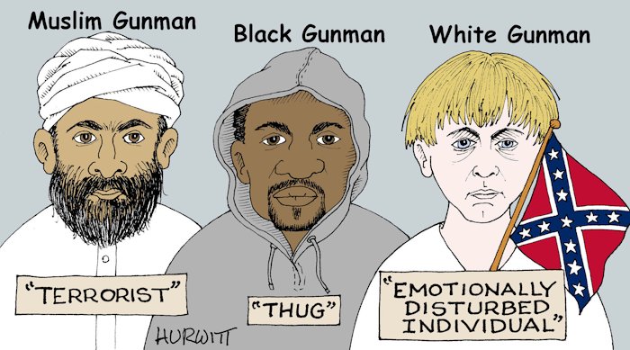 BlackCommentator.com June 25, 2015 - Issue 612: Mindset - Political Cartoon By Mark Hurwitt, Brooklyn NY