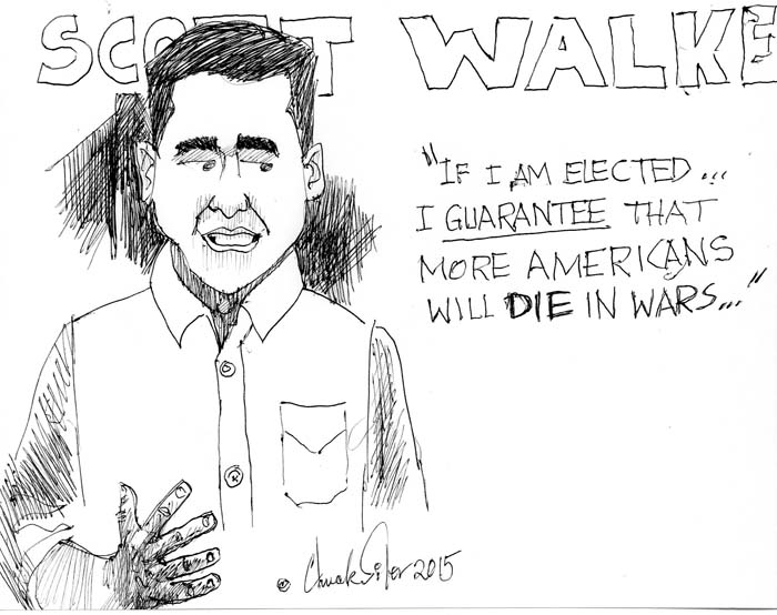 BlackCommentator.com July 23, 2015 - Issue 616: Scott Walker - Political Cartoon By Chuck Siler, Carrollton TX
