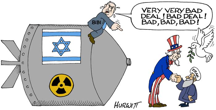 BlackCommentator.com July 30, 2015 - Issue 617: Iran Deal - Political Cartoon By Mark Hurwitt, Brooklyn NY