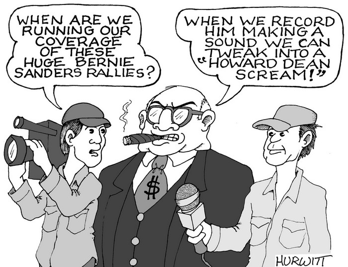 BlackCommentator.com September 03, 2015 - Issue 619: Media Bern - Political Cartoon By Mark Hurwitt, Brooklyn NY