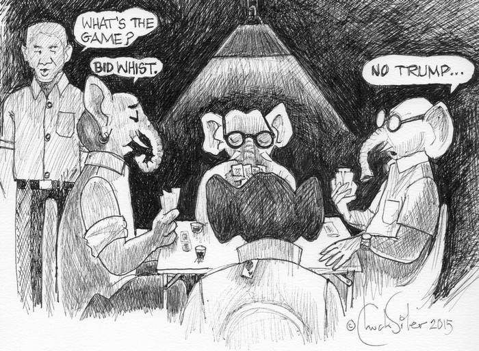 BlackCommentator.com September 17, 2015 - Issue 621: Bid Whist - Political Cartoon By Chuck Siler, Carrollton TX