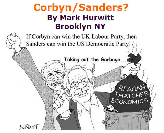 BlackCommentator.com September 17, 2015 - Issue 621: Corbyn/Sanders? - Political Cartoon By Mark Hurwitt, Brooklyn NY