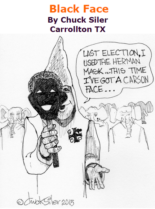 BlackCommentator.com October 01, 2015 - Issue 623: Black Face - Political Cartoon By Chuck Siler, Carrollton TX