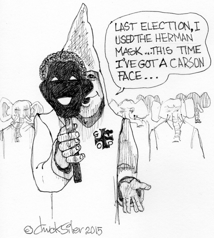 BlackCommentator.com October 01, 2015 - Issue 623: Black Face - Political Cartoon By Chuck Siler, Carrollton TX