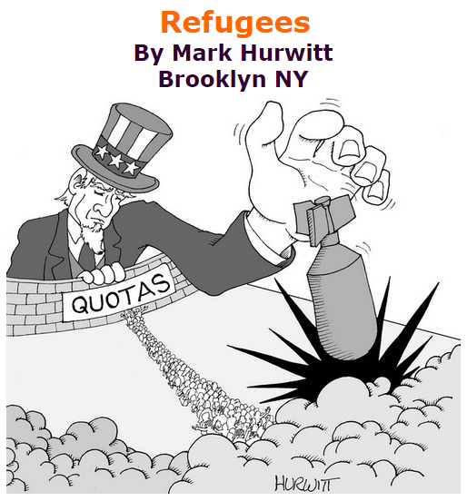 BlackCommentator.com October 01, 2015 - Issue 623: Refugees - Political Cartoon By Mark Hurwitt, Brooklyn NY