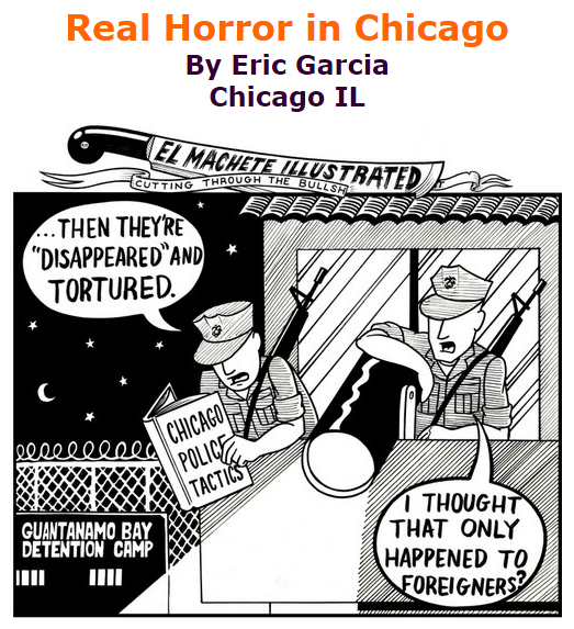 BlackCommentator.com October 29, 2015 - Issue 627: Real Horror in Chicago - Political Cartoon By Eric Garcia, Chicago IL