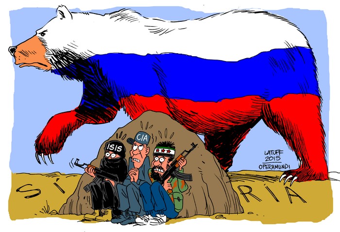 BlackCommentator.com November 05, 2015 - Issue 628: Russian Presence in Syria - Political Cartoon By Carlos Latuff, Rio de Janeiro Brazil