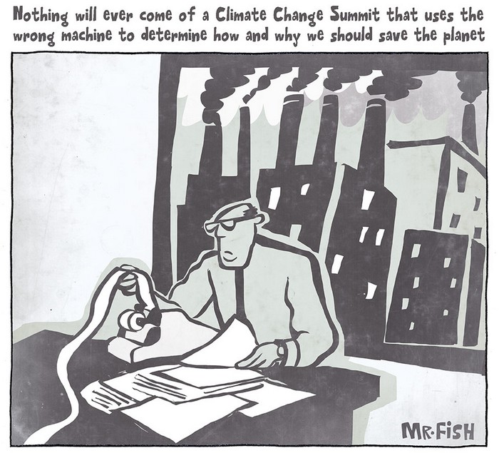 BlackCommentator.com December 10, 2015 - Issue 633: Climate Change Analysis - Political Cartoon By Mr. Fish, Philadelphia PA