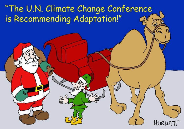 BlackCommentator.com December 17, 2015 - Issue 634: Climate Santa - Political Cartoon By Mark Hurwitt, Brooklyn NY