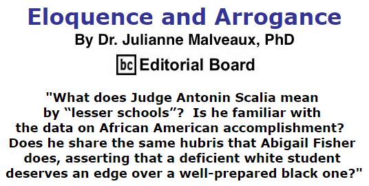 BlackCommentator.com December 17, 2015 - Issue 634: Eloquence and Arrogance By Dr. Julianne Malveaux, PhD, BC Editorial Board