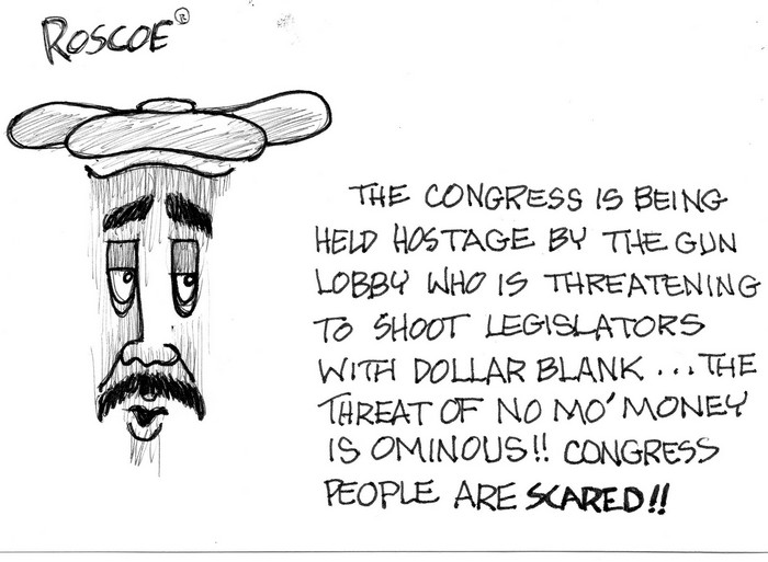 BlackCommentator.com January 14, 2016 - Issue 636: NRA Hostages - Political Cartoon By Chuck Siler, Carrollton TX