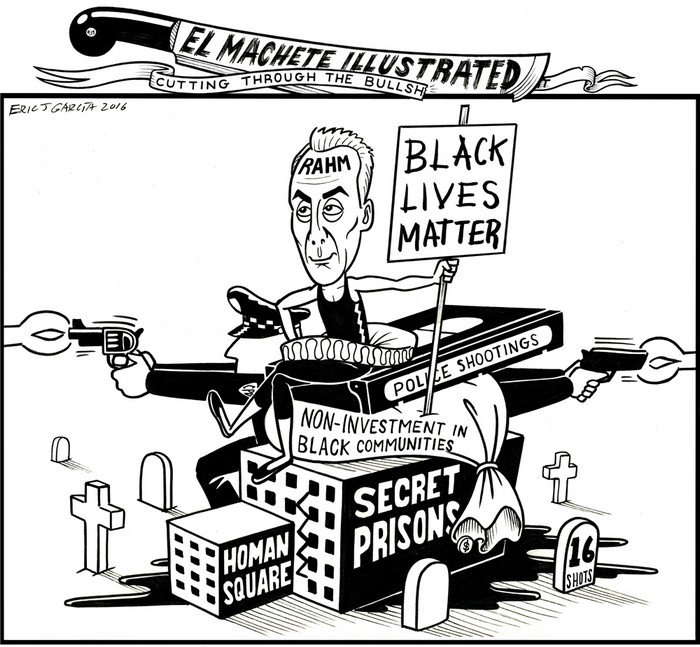 BlackCommentator.com January 21, 2016 - Issue 637: Black Lives Don't Matter - Political Cartoon By Eric Garcia, Chicago IL