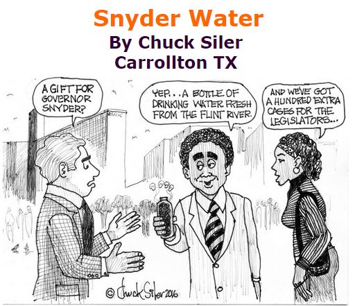 BlackCommentator.com January 28, 2016 - Issue 638: Snyder Water - Political Cartoon By Chuck Siler, Carrollton TX