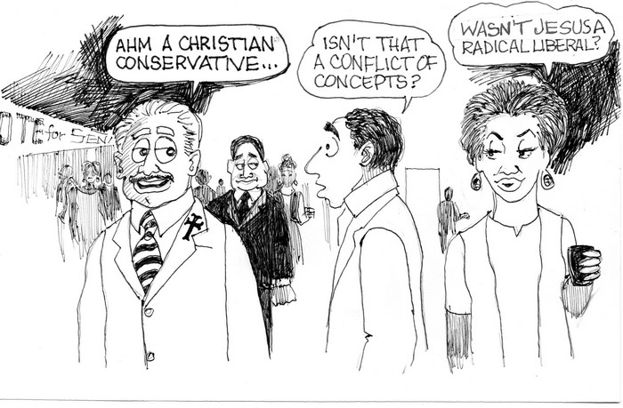 BlackCommentator.com March 03, 2016 - Issue 643: Christian Conservative - Political Cartoon By Chuck Siler, Carrollton TX