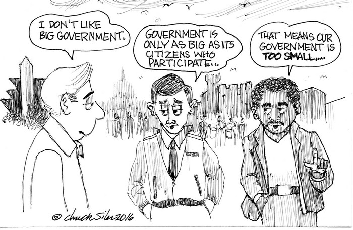 BlackCommentator.com March 10, 2016 - Issue 644: Big Government - Political Cartoon By Chuck Siler, Carrollton TX