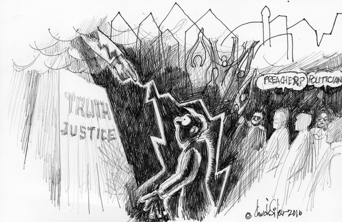 BlackCommentator.com June 23, 2016 - Issue 659: Lightning Bolt - Political Cartoon By Chuck Siler, Carrollton TX