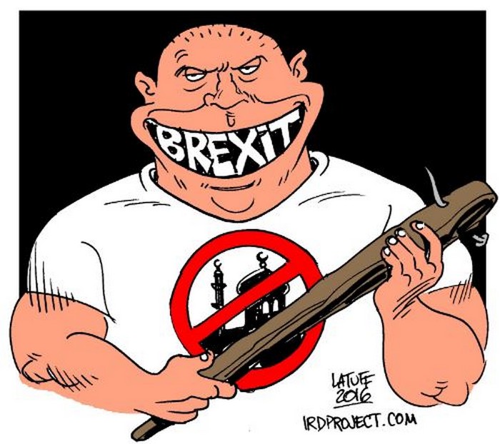 BlackCommentator.com July 07, 2016 - Issue 661: BREXIT - Political Cartoon By Carlos Latuff, Rio de Janeiro Brazil