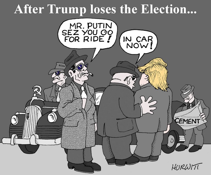 BlackCommentator.com September 15, 2016 - Issue 666: After Trump Loses - Political Cartoon By Mark Hurwitt, Brooklyn NY