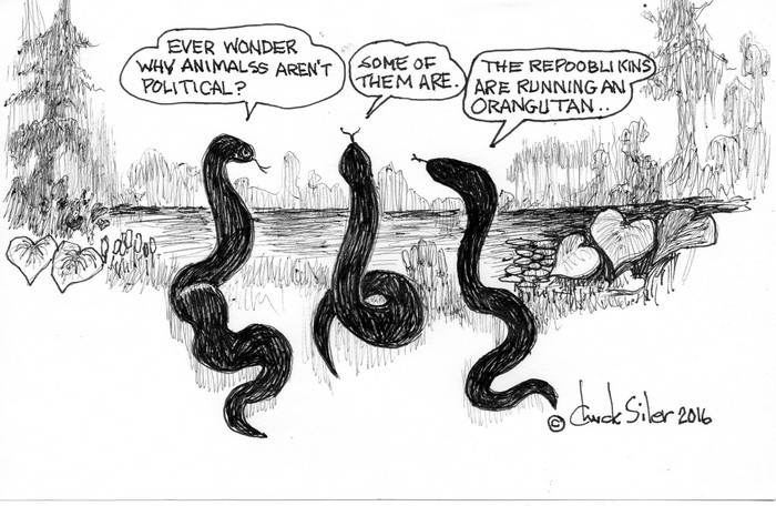 BlackCommentator.com September 22, 2016 - Issue 667: Snakes - Political Cartoon By Chuck Siler, Carrollton TX