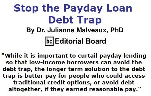 BlackCommentator.com September 22, 2016 - Issue 667: Stop the Payday Loan Debt Trap By Dr. Julianne Malveaux, PhD, BC Editorial Board