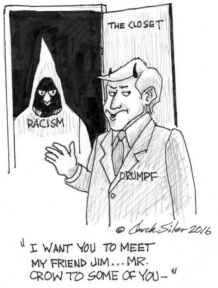 BlackCommentator.com October 20, 2016 - Issue 671: Trump's Closet - Political Cartoon By Chuck Siler, Carrollton TX