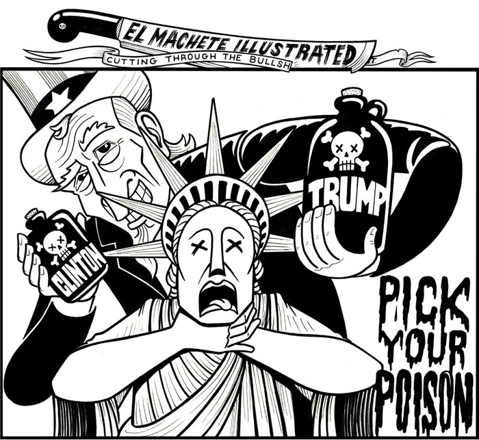 BlackCommentator.com November 03, 2016 - Issue 673: Pick Your Poison - Political Cartoon By Eric Garcia, Chicago IL