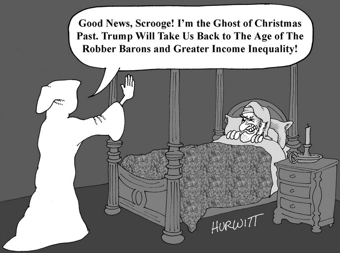 BlackCommentator.com December 15, 2016 - Issue 679: Scrooge - Political Cartoon By Mark Hurwitt, Brooklyn NY