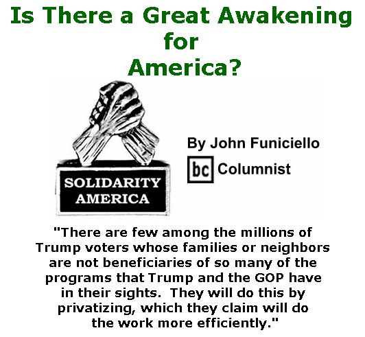 BlackCommentator.com January 05, 2017 - Issue 680: Is There a Great Awakening for America? - Solidarity America By John Funiciello, BC Columnist